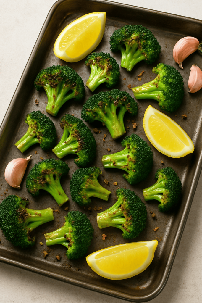 10 Easy Cholesterol-Friendly Easter Side Dishes for a Crowd π£ 3 Crispy roasted broccoli with lemon wedges and garlic