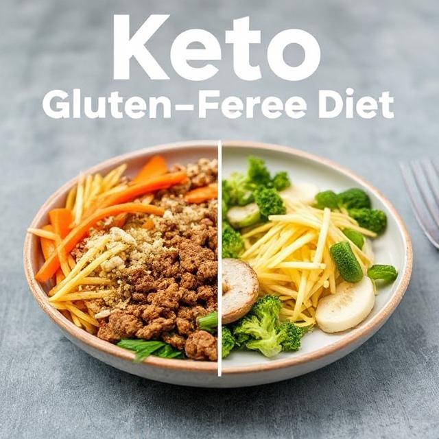 Keto vs Gluten-Free: Which Diet is Best for Heart? (Science-Backed Guide) 3 Comparison of Keto vs Gluten-Free for heart health with foods like avocado, salmon, quinoa, and vegetables around a heart symbol
