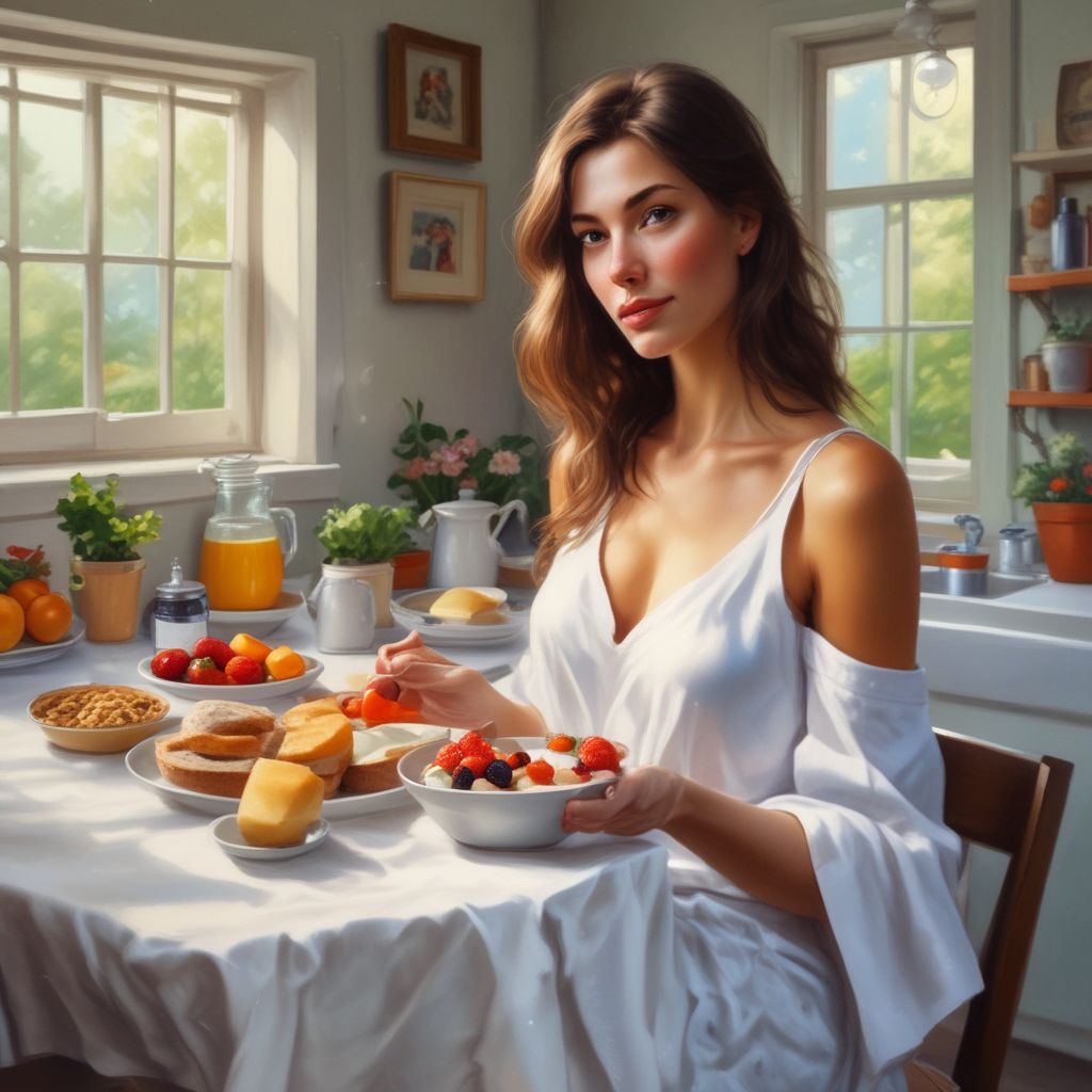 Low Carb Low Cholesterol Breakfast Ideas – The Best Way to Start Your Healthy Day 15 A Beautiful Woman enjoying Best Low-Carb dairy-free Breakfast ideas