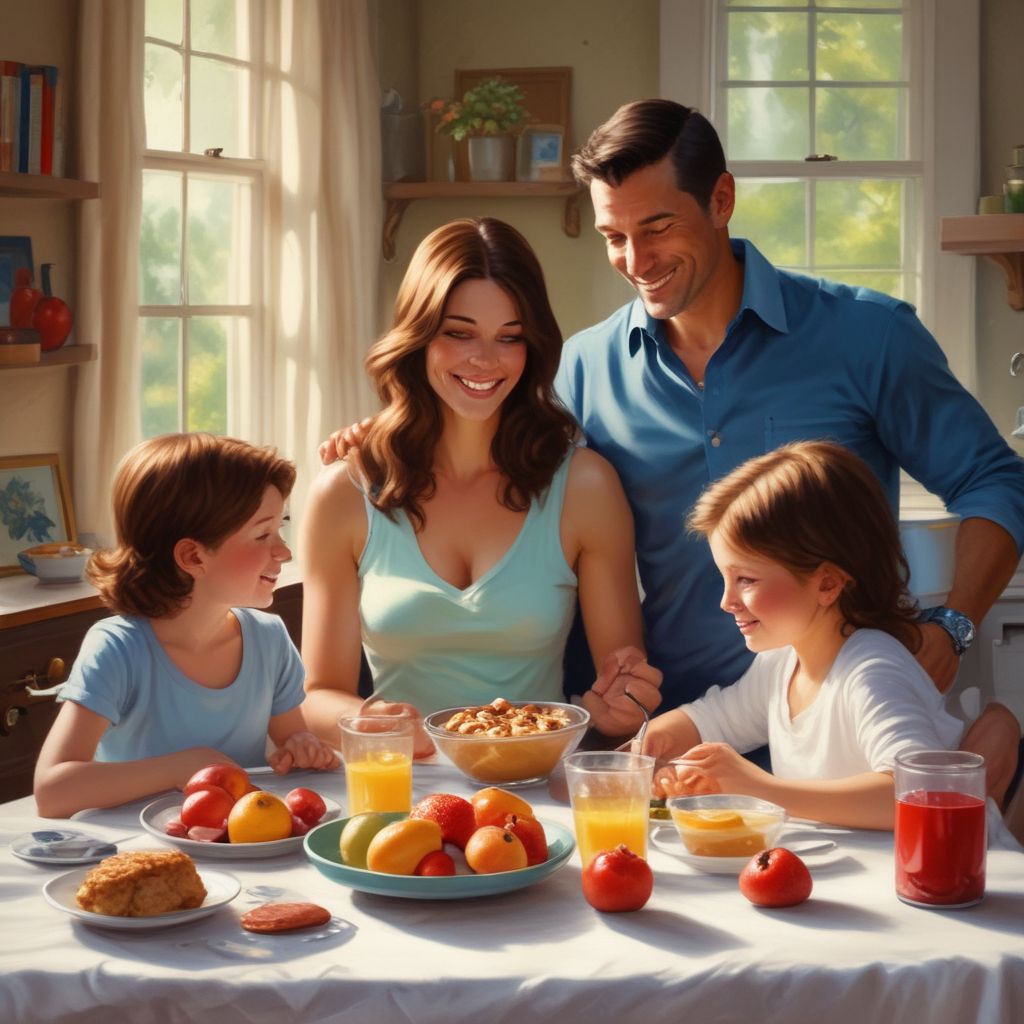 Low Carb Low Cholesterol Breakfast Ideas – The Best Way to Start Your Healthy Day 2 A beautiful family enjoying Low Carb Low Cholesterol Breafast Ideas together