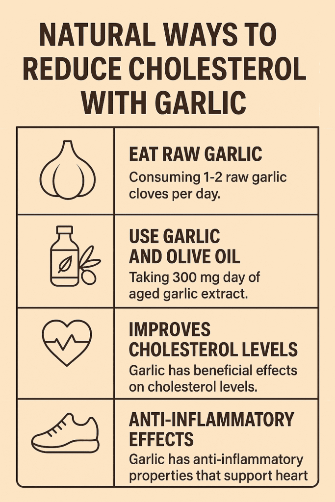 Natural ways to reduce cholesterol with garlic