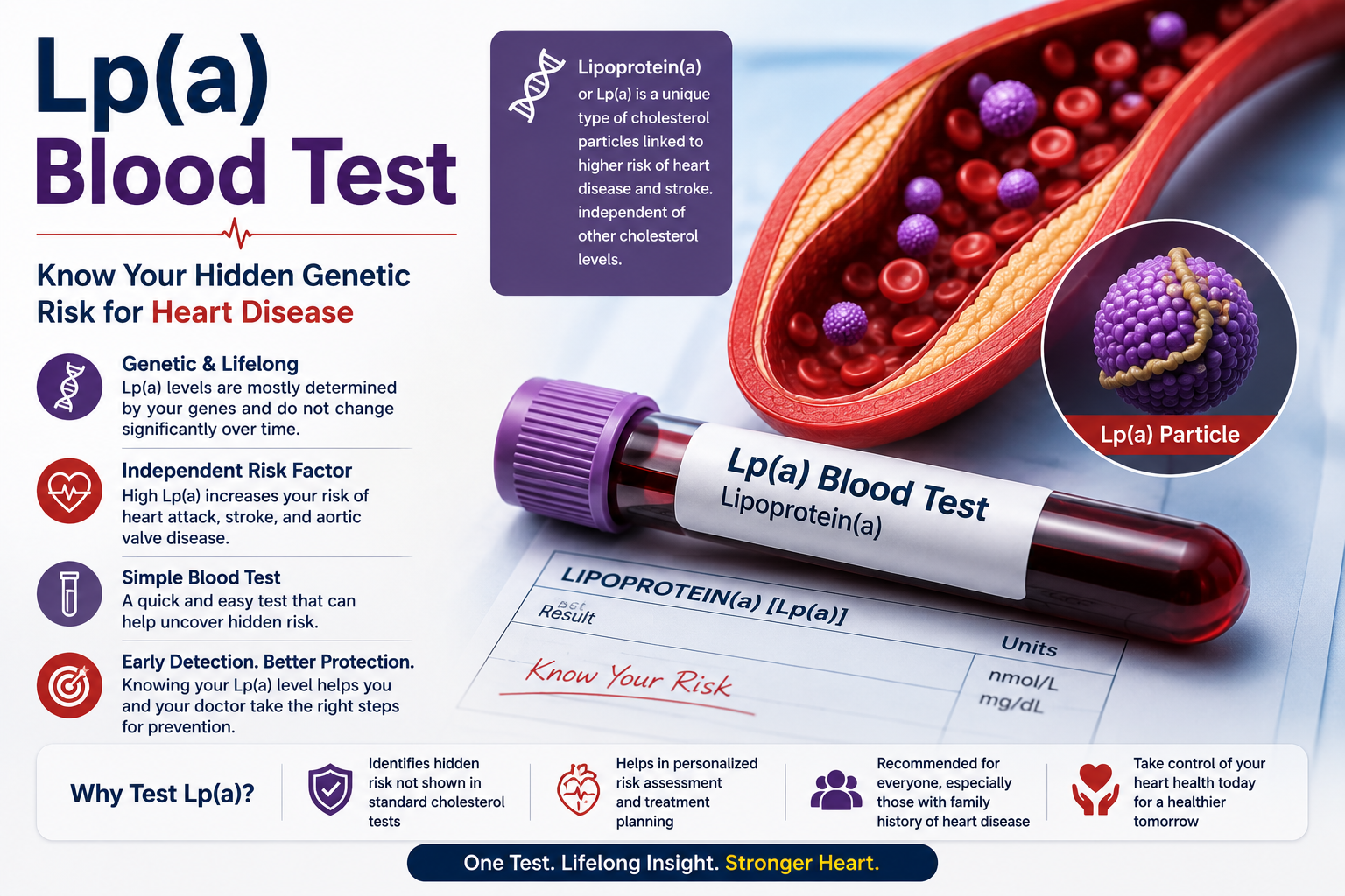 2026 Cholesterol Guidelines Explained: What Lp(a) and ApoB Mean for You 3 Lp(a) blood test vial and lab report